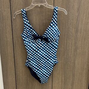Tommy Bahama Blue and White Swim One Piece